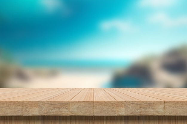 Fondo de mesa de madera playa para anunciar objetos