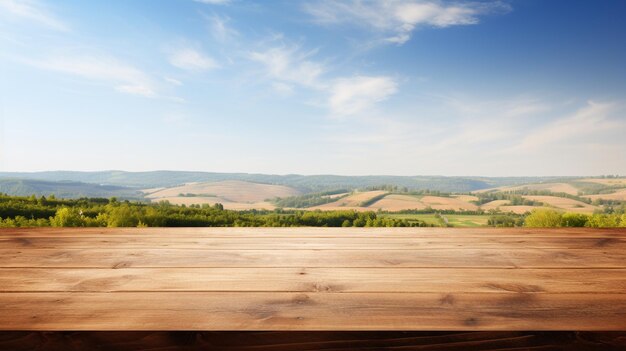 Fondo de mesa de madera vacía