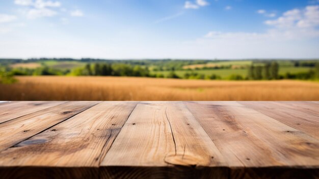 Fondo de mesa de madera vacía