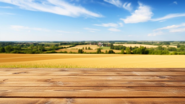 Fondo de mesa de madera vacía