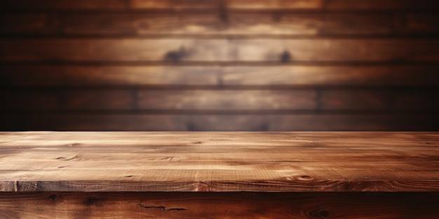 Foto fondo de mesa de madera vacío para la exhibición de productos