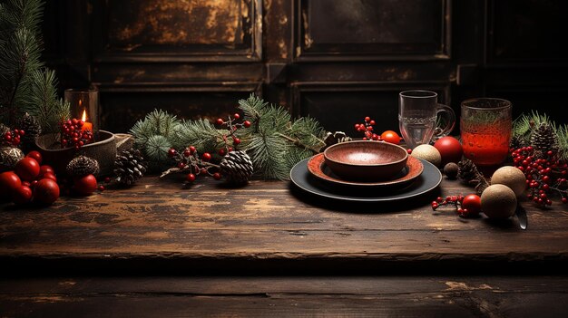 Fondo de mesa de Navidad