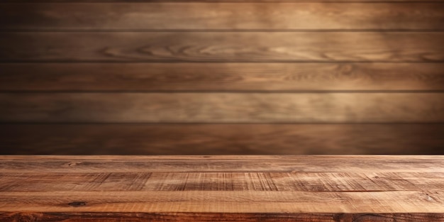 Fondo de mesa y pared de madera para exhibición de productos sin nada encima