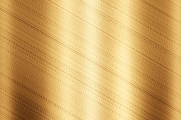 Fondo de metal dorado Textura metálica cepillada Representación 3d