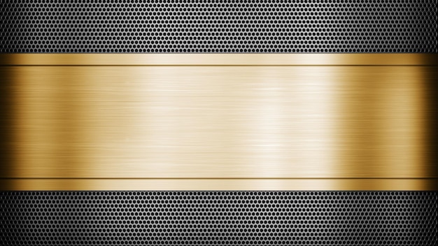 Fondo de metal dorado. Textura metálica cepillada. representación 3d