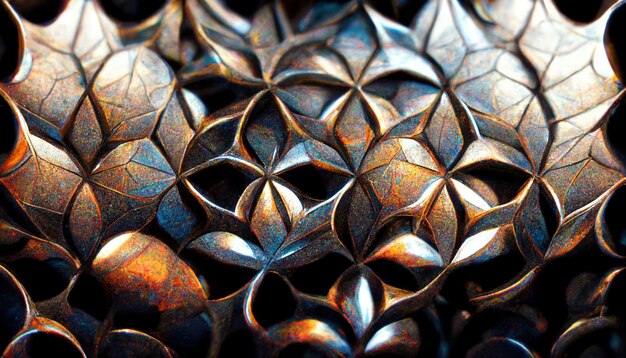 Fondo de metal de hierro de acero abstracto Diseño de superficie metálica artística Ilustración 3D
