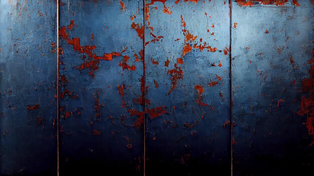 Fondo de metal oxidado azul Fondo grunge angustiado Viejo panel de hierro metálico