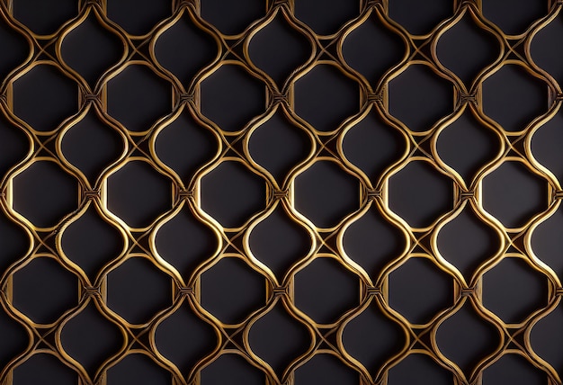 Fondo metálico dorado de lujo negro Fondo de diseño premium geométrico abstracto Ilustración 3D