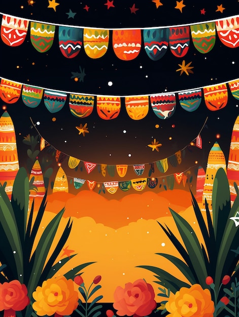 Foto el fondo mexicano de flat cinco de mayo