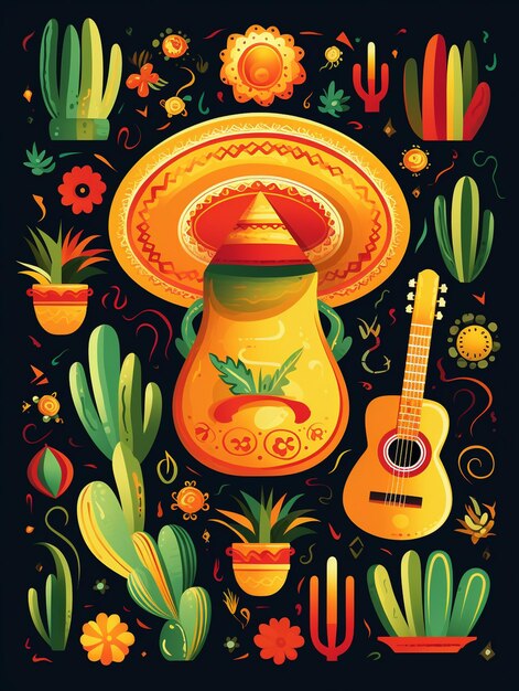 El fondo mexicano de Flat cinco de mayo