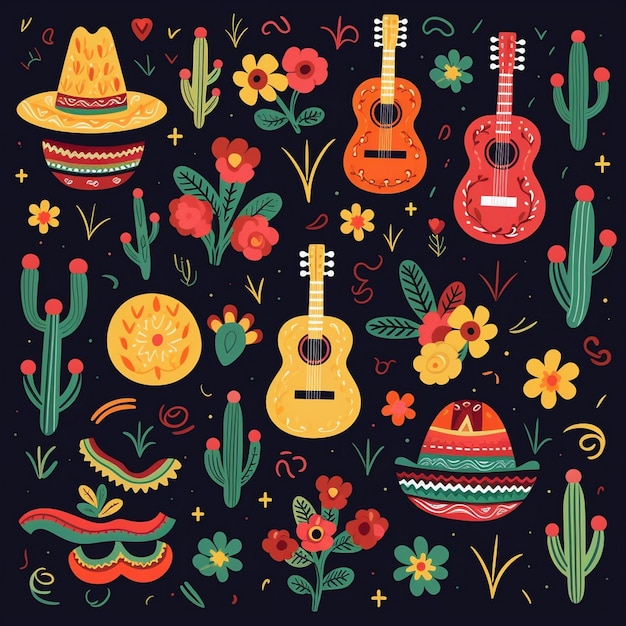 Fondo mexicano plano cinco de mayo