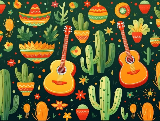 Fondo mexicano plano cinco de mayo