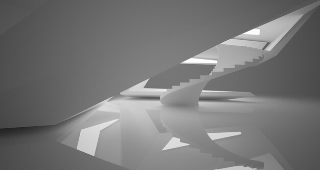 Fondo minimalista arquitectónico abstracto blanco de lujo Sala de exposición contemporánea Moderna