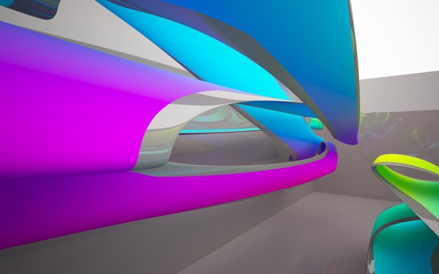 Fondo minimalista arquitectónico abstracto paramétrico de lujo. Sala de exposición contemporánea.