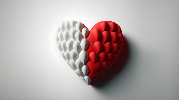 Fondo minimalista del día de san valentín con arte generado por la red neuronal del símbolo del corazón