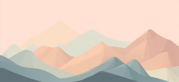 Fondo minimalista de montaña Ilustración AI GenerativexA