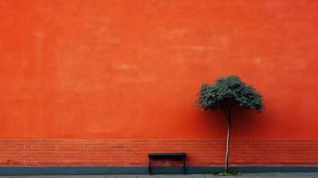 Fondo minimalista de pared roja