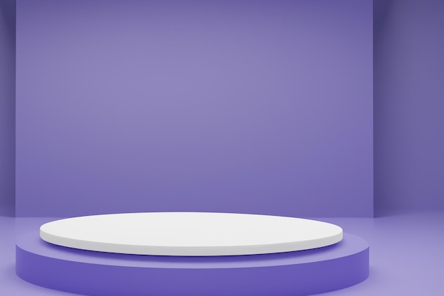 Fondo mínimo del podio y fondo blanco para la ilustración de la presentación del producto