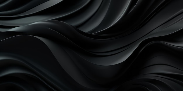 Fondo de moda de onda de flujo de color negro Fondo para presentación Fondo de espacio de copia Textura colorida Ai generativo