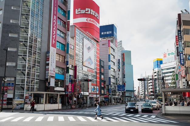 Fondo moderno de la calle tokio