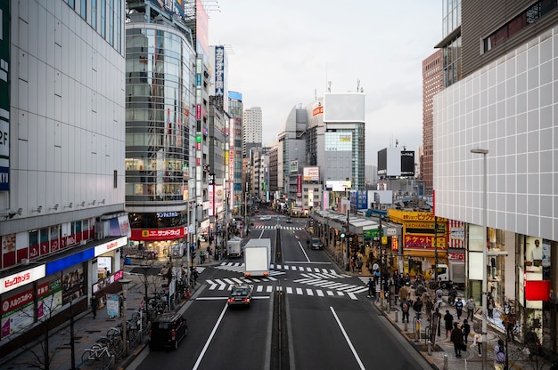 Foto fondo moderno de la calle tokio