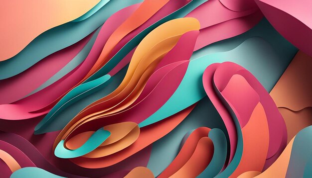 Fondo moderno multicolor abstracto con estilo de corte de papel