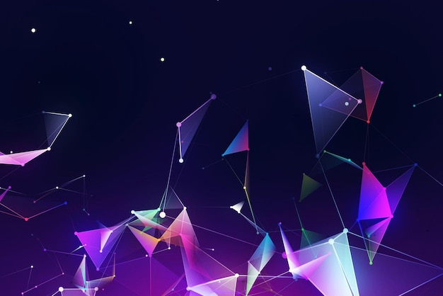 Fondo morado y azul con un fondo morado y líneas brillantes