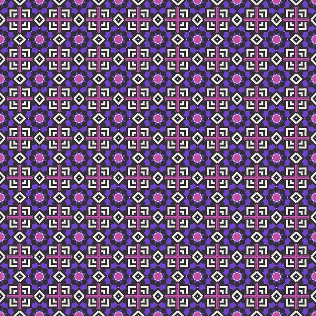 Fondo morado y blanco con un patrón de cruz.
