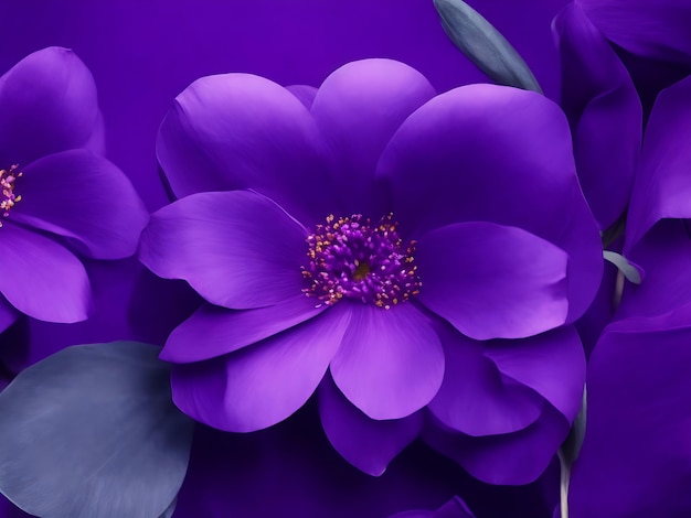 Fondo Morado Con Flor Fondo De Flor Morada WallpaperGenerative Ai