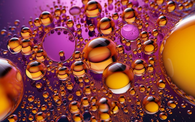 Un fondo morado con gotas de agua