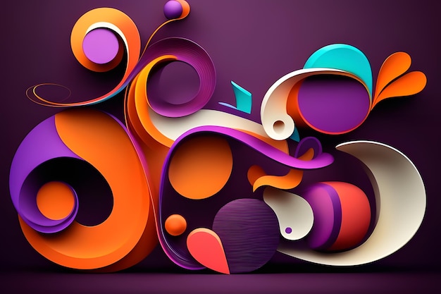 Fondo morado y naranja con formas abstractas