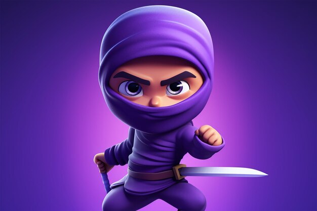 un fondo morado que dice 'ninja' en él