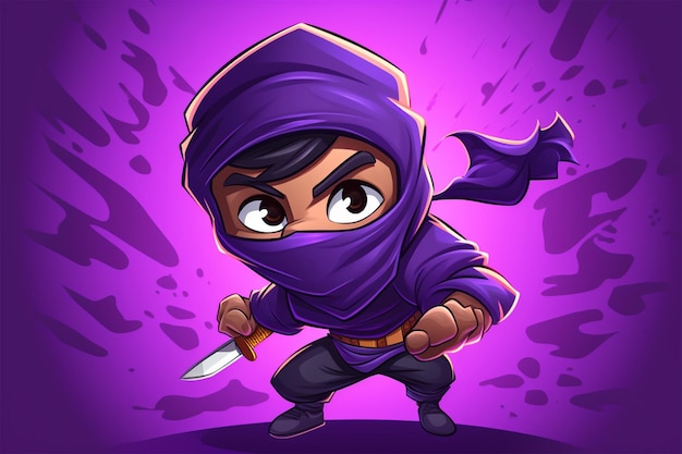 un fondo morado que dice 'ninja' en él