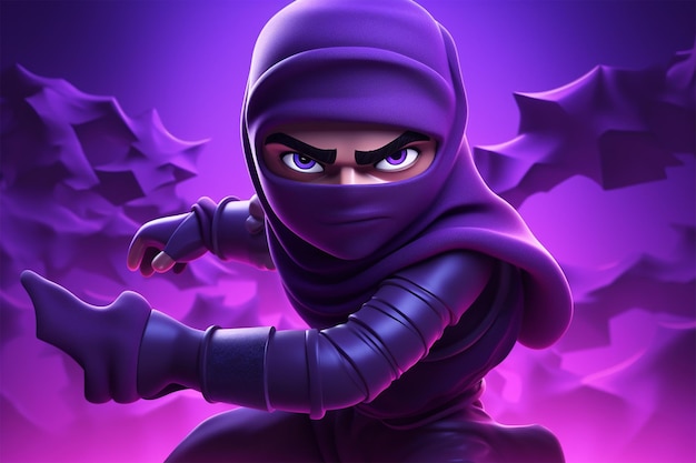 un fondo morado que dice 'ninja' en él