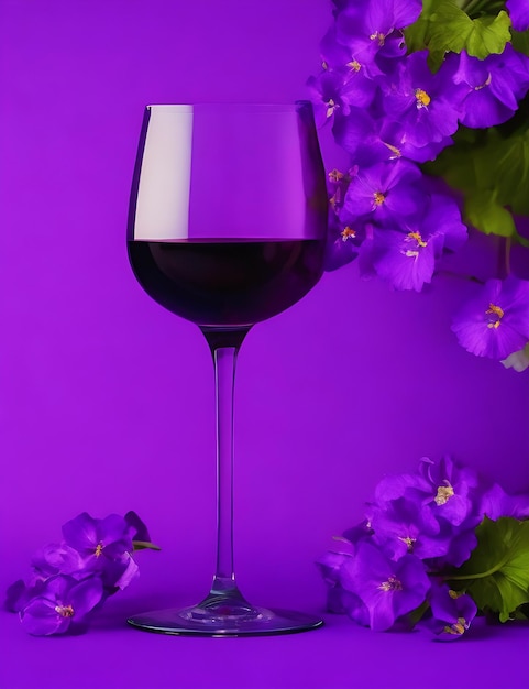 Fondo Morado Con Vidrio Y Flor Papel Tapiz Morado Generativo Ai