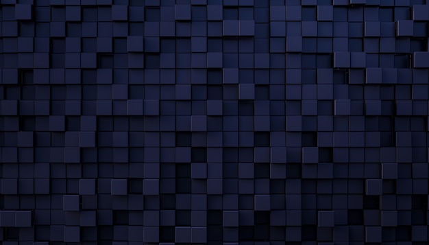 Fondo de mosaico abstracto en tonos azules y enre. Render 3D. nadie