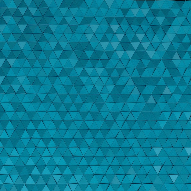 Fondo de mosaico geométrico de forma triangular azul. Render 3D.