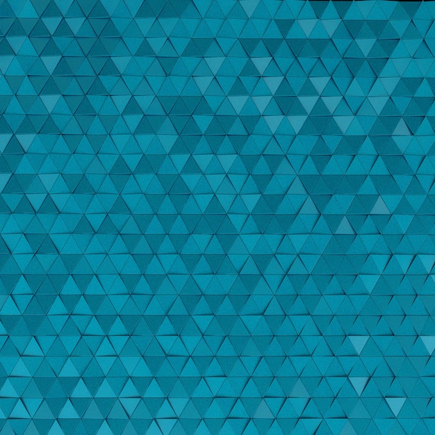 Fondo de mosaico geométrico de forma triangular azul. Render 3D.