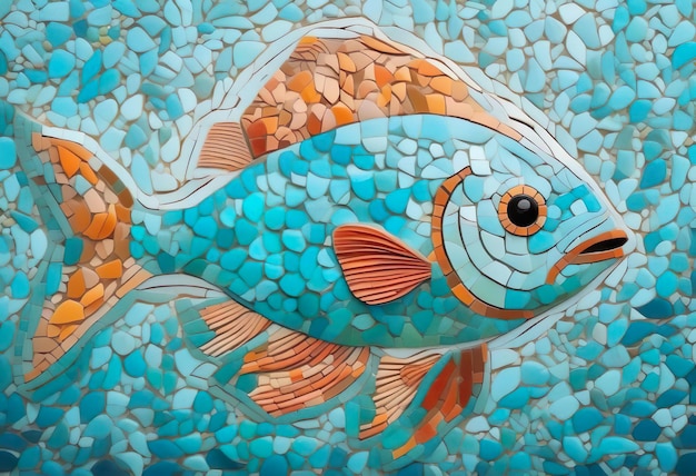 Foto fondo de mosaico de peces