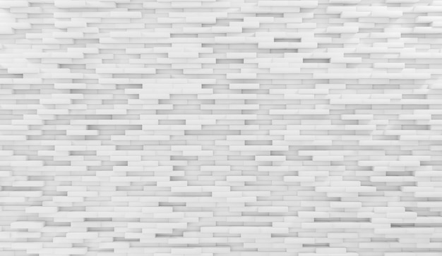 Fondo de mosaico de rectángulo blanco abstracto, patrón de bloque de geometría creativa para papel tapiz de presentación de negocios, ilustración 3D de pared geométrica interior mínima