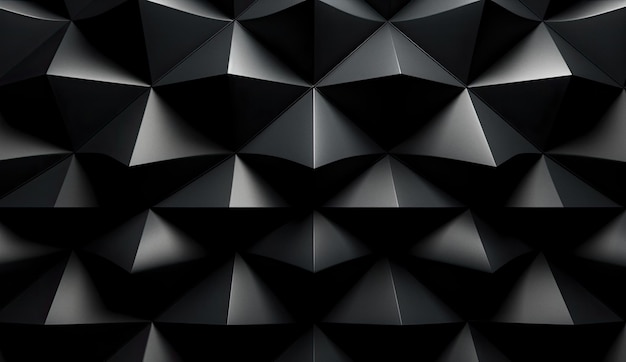 Fondo de mosaico de triángulos negros panorámicos estilo futurista