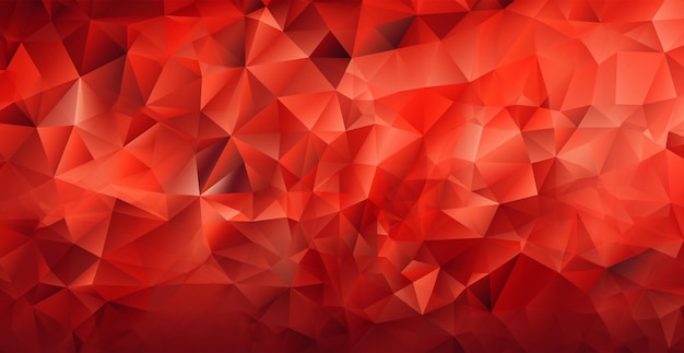 Fondo de mosaico de triángulos rojos panorámicos Imagen generada por IA