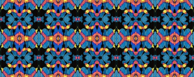 Fondo de mosaico de verano. Marruecos Textura Retro. Relación de ikat en geoportugués. Diseño étnico acuarela. Patrón de traje de baño geométrico vibrante verde, azul y amarillo. Patrón étnico sin fisuras.