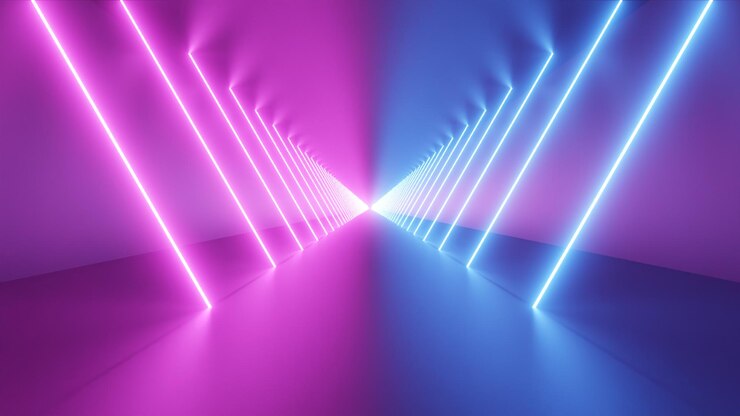 Fondo de movimiento de deformación de velocidad de líneas geométricas abstractas Fondo de pantalla de bucle de neón nuevo 2023