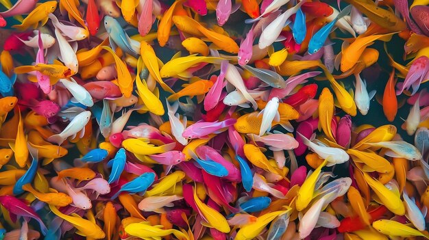 Foto fondo con muchos peces de colores diferentes