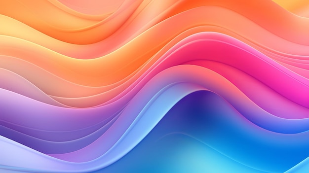 El fondo muestra un diseño de ondas degradadas vibrantes y multicolores que agrega una explosión de tonos vivos que crean una experiencia visual llamativa y dinámica Generative Ai
