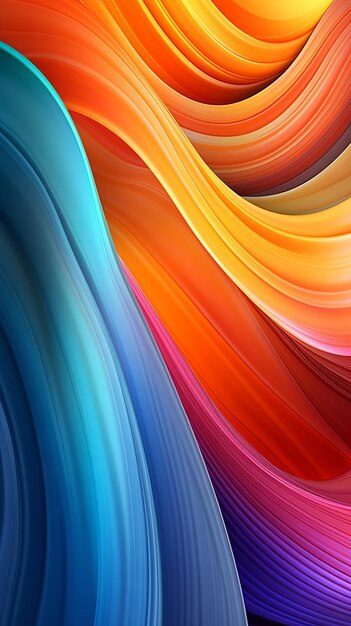 El fondo muestra un diseño de ondas degradadas vibrantes y multicolores que agrega una explosión de tonos vivos que crean una experiencia visual llamativa y dinámica Generative Ai