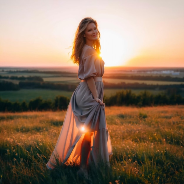 El fondo de la mujer en la naturaleza al aire libre