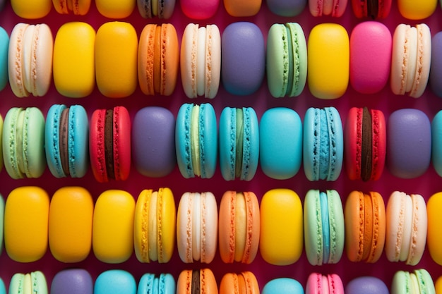 un fondo multicolor con macarons