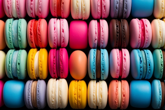 un fondo multicolor con macarons